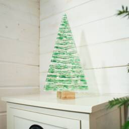 xl Fused Glass Christmas Tree Green 32cm - 12 1/2 - thumbnail 3