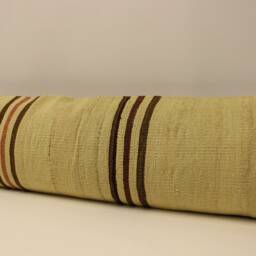 Extra Long Kilim Lumbar Pillow Cover, Vintage Wool - 12x48 - thumbnail 3