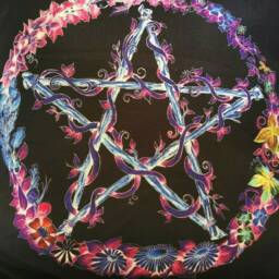 Dark Pentacle Cushion Cover Home Decor Scatter Pagan Wicca Witch Gardening Floral Gothic Sofa Bed Chair - thumbnail 2