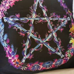 Dark Pentacle Cushion Cover Home Decor Scatter Pagan Wicca Witch Gardening Floral Gothic Sofa Bed Chair - thumbnail 3