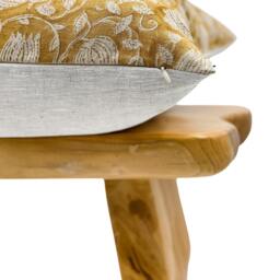 Designer Floral Yellow Mustard On Natural Linen Pillow Cover, Cover, Boho Pillow, Decorative Pillow Cover - thumbnail 3