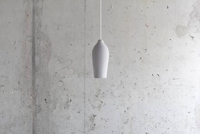 Handmade Concrete Pendant Light Industrial Aubergine Lamp - image 1