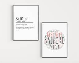 Salford Prints, Definition Print & Word Print, Shapecloud Set, Gallery Wall Manchester Prints - thumbnail 1