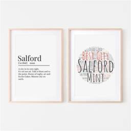 Salford Prints, Definition Print & Word Print, Shapecloud Set, Gallery Wall Manchester Prints - thumbnail 3