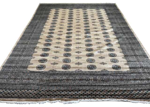 9x12 Beige Color 3 Ply Bokhara Rug - 3.75x3.65 Triple Pile Bedroom Turkish Extra Thick Afghan - image 1