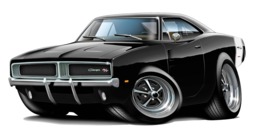 1968-70 Charger Rt Car Wall Decal Man Cave Decor - thumbnail 1
