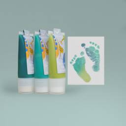 Jungle - Bermuda, Smaragd + Pistaccio - 3 Bio Babystempel Tube ?? 50Ml For Beautiful Hand - & Footprints Baby Imprint Kit - thumbnail 1