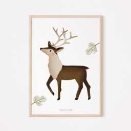 Poster Reindeer Norway Winter - Deer Children's Scandinavia Christmas Norwegian Animals Room - thumbnail 1