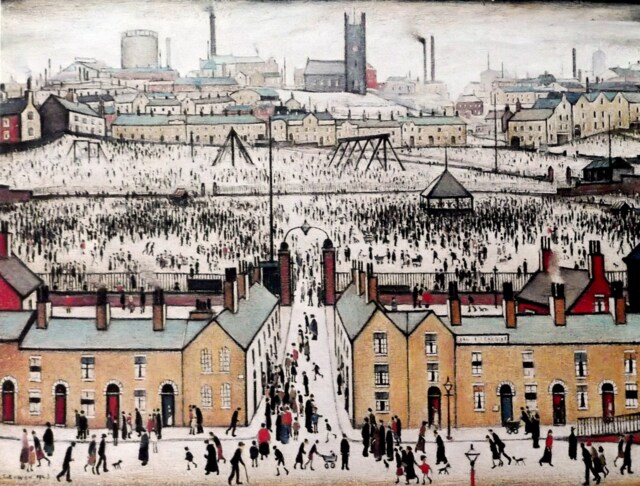 L S Lowry Authentic Art Print - Britain At Play - Lincoln Textured Image Plus Border With Fine Coating - image 1
