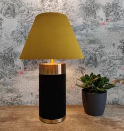 Mustard Yellow Empire Lampshade in Velvet - Choice Of Lining - thumbnail 1