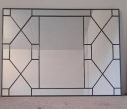 Art Deco Large Leaded Mirror, Wall Mirror - thumbnail 3