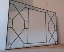 Art Deco Large Leaded Mirror, Wall Mirror - thumbnail 4