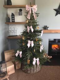 Luxury Handmade Pink Velvet Christmas Tree Bow Collection