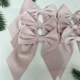 Luxury Handmade Pink Velvet Christmas Tree Bow Collection - thumbnail 4