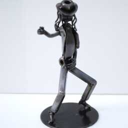 Michael Jackson Scrap Metal Sculpture, Handmade Recycled Steel Art, Unique Valentine Gift For Him - thumbnail 4