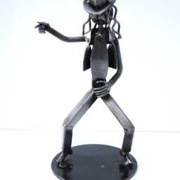 Michael Jackson Scrap Metal Sculpture, Handmade Recycled Steel Art, Unique Valentine Gift For Him - thumbnail 2