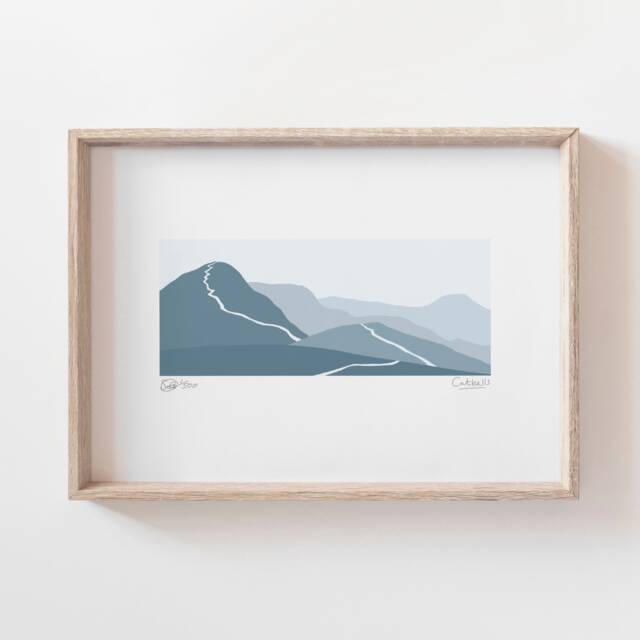 Catbells Print, Lake District Gift, Wedding Minimalist Art, Mountain Art - image 1