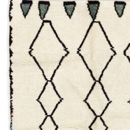 Beige Berber Rug Handmade Moroccan Beni Ourain Wool Rug - thumbnail 4