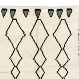 Beige Berber Rug Handmade Moroccan Beni Ourain Wool Rug - thumbnail 3