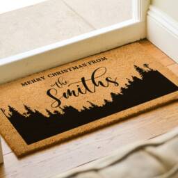Merry Christmas From Our Family Doormat - Name Holiday Decor Farmhouse Custom - thumbnail 2