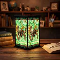Project Hail Mary Faux Stained Glass Lantern, Sci Fi Space Resin Lamp, Astronaut Night Light, Unique Book Lover Gift - thumbnail 4