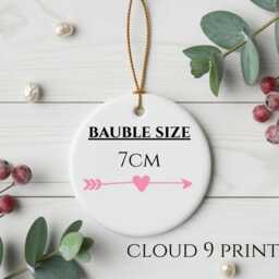 Personalised Christmas Couple Bauble, First Married Gift For Friends, Ceramic Tree Decoration - thumbnail 2