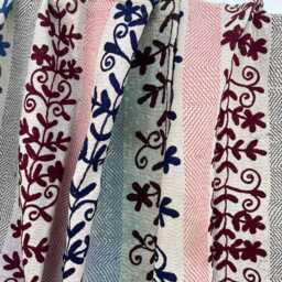 Handcrafted Cotton Kantha Suzani Quilt - Traditional Handmade Reversible Boho Bedspread With Floral Embroidery Design - thumbnail 3