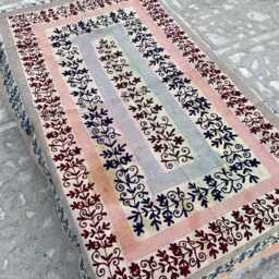 Handcrafted Cotton Kantha Suzani Quilt - Traditional Handmade Reversible Boho Bedspread With Floral Embroidery Design - thumbnail 4