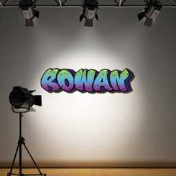 Personalised Graffiti Name Wall Sticker Decal Purple Green Blue Teenager Kids Bedroom - thumbnail 3