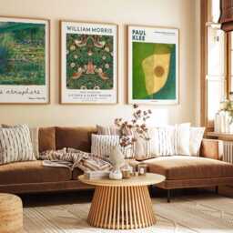 Green Art Poster Set Of 3 - Monet Water Lilies, William Morris Strawberry Thief Floral Print, Paul Klee Abstract Wall Art, Nature Gift - thumbnail 2