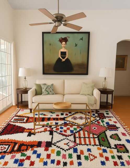 Handmade Berber Wool Rug Authentic Moroccan Shag Carpet - image 1