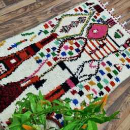 Handmade Berber Wool Rug Authentic Moroccan Shag Carpet - thumbnail 3