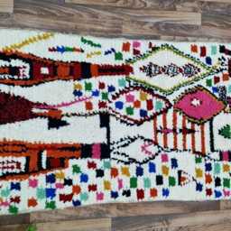 Handmade Berber Wool Rug Authentic Moroccan Shag Carpet - thumbnail 2
