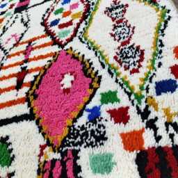 Handmade Berber Wool Rug Authentic Moroccan Shag Carpet - thumbnail 4