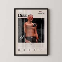 Nate Diaz Poster, Ufc Inspired Mma Wall Art, Fighter Legacy Print, Stockton Combat Sports Gym Decor Gift - thumbnail 1