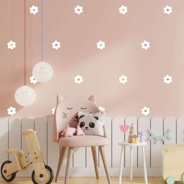 Daisy Wall Stickers Boho Nursery Decor, Floral Decal - image 1