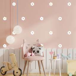 Daisy Wall Stickers Boho Nursery Decor, Floral Decal - thumbnail 1