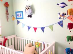 Fabric Bunting Banner, Cars & Polka Dots Nursery Decor Flags, Garland Banner, Bunting Pennat - thumbnail 1