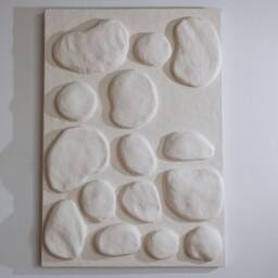 Textured Plaster Wall Art, Modern Organic Wabi Sabi Artwork, Japandi Decor, Minimalist & Boho Style - thumbnail 2