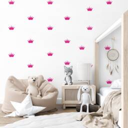 Princess Crown Wall Decals - Peel & Stick Vinyl Crowns Girls Room Stickers Nursery Accent Decor Set Of 48 - thumbnail 3