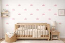Princess Crown Wall Decals - Peel & Stick Vinyl Crowns Girls Room Stickers Nursery Accent Decor Set Of 48 - thumbnail 1