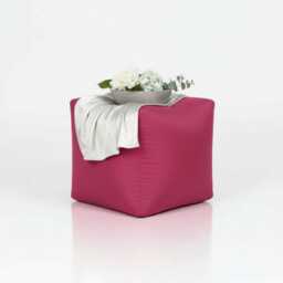 Pouffe Footstools Pink Bean Bag Ottoman Style Outdoor Water Resistant Polyester Foot Rest - thumbnail 1