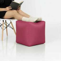 Pouffe Footstools Pink Bean Bag Ottoman Style Outdoor Water Resistant Polyester Foot Rest - thumbnail 2