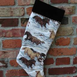 Horse Stocking, Christmas Hanging Stocking Snowy Horse's Design Not Just For Any More - thumbnail 2