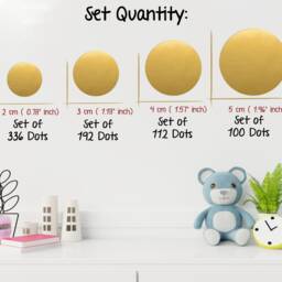Polka Dot Gold Wall Stickers Decals Girls Boys Bedroom Home Decor Nursery Decals Playroom Decoration Colour - thumbnail 2
