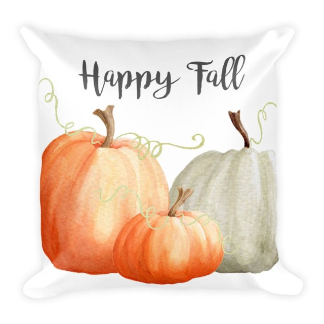 Happy Fall Pumpkin Pillow With Insert