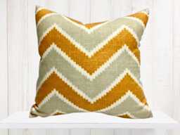 Orange Chevron Pillow Cover - Modern Flamestitch Designer Throw - thumbnail 1
