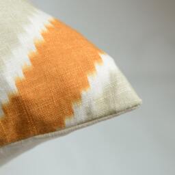 Orange Chevron Pillow Cover - Modern Flamestitch Designer Throw - thumbnail 3