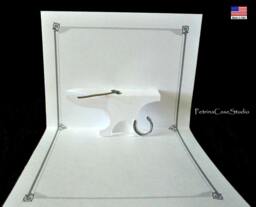 Anvil Pop-Up Card 3D -Design 1335 With Farrier Blacksmith Tool & Horse Shoe - thumbnail 1