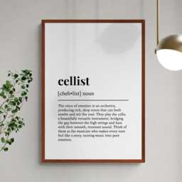 Cellist Funny Definition Hobby Gift Wall Art Print - thumbnail 2
